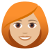 👩🏼‍🦰 woman: medium-light skin tone, red hair display on JoyPixels